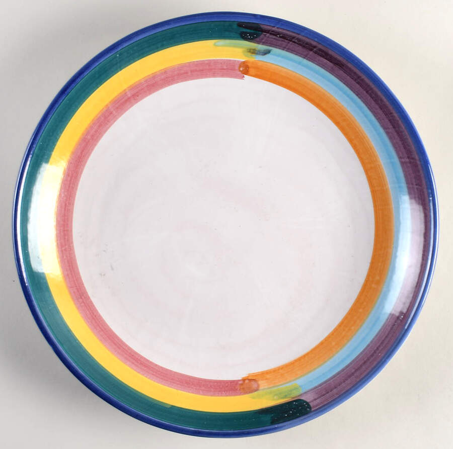Rainbow Stripes 14" Chop Plate (Round Platter) by Vietri (Italy)-1