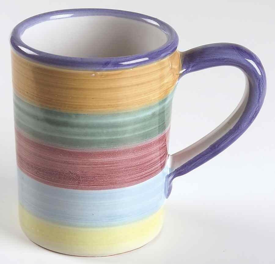 Rainbow Stripes Mug by Vietri (Italy)-1