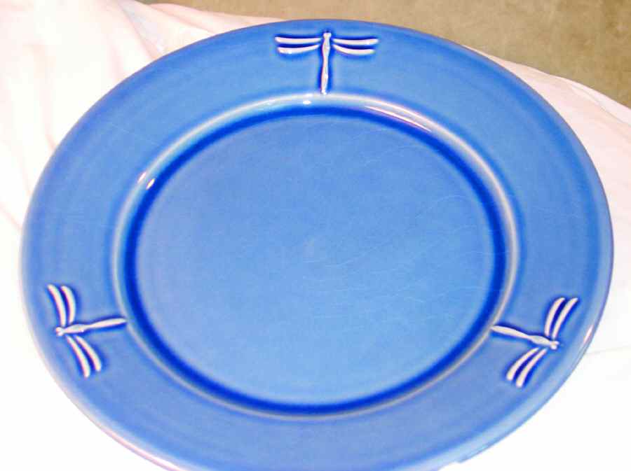 Libellule Blue Dinner Plate by Varages-1