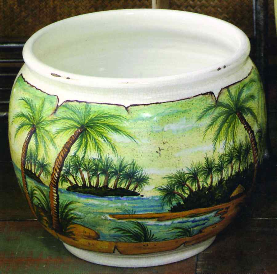 Palms 16" Planter by Vietri (Italy)-1