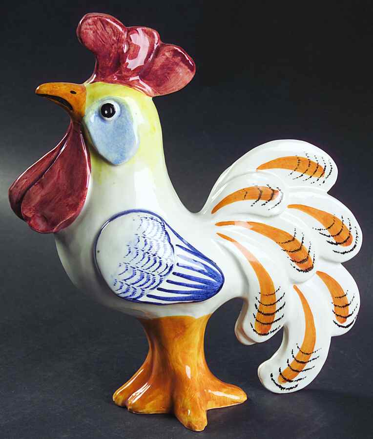 Folk Figures Rooster Figurine by Vietri (Italy)-1
