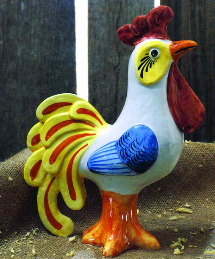 Folk Figures Large Rooster Figurine by Vietri (Italy)-1