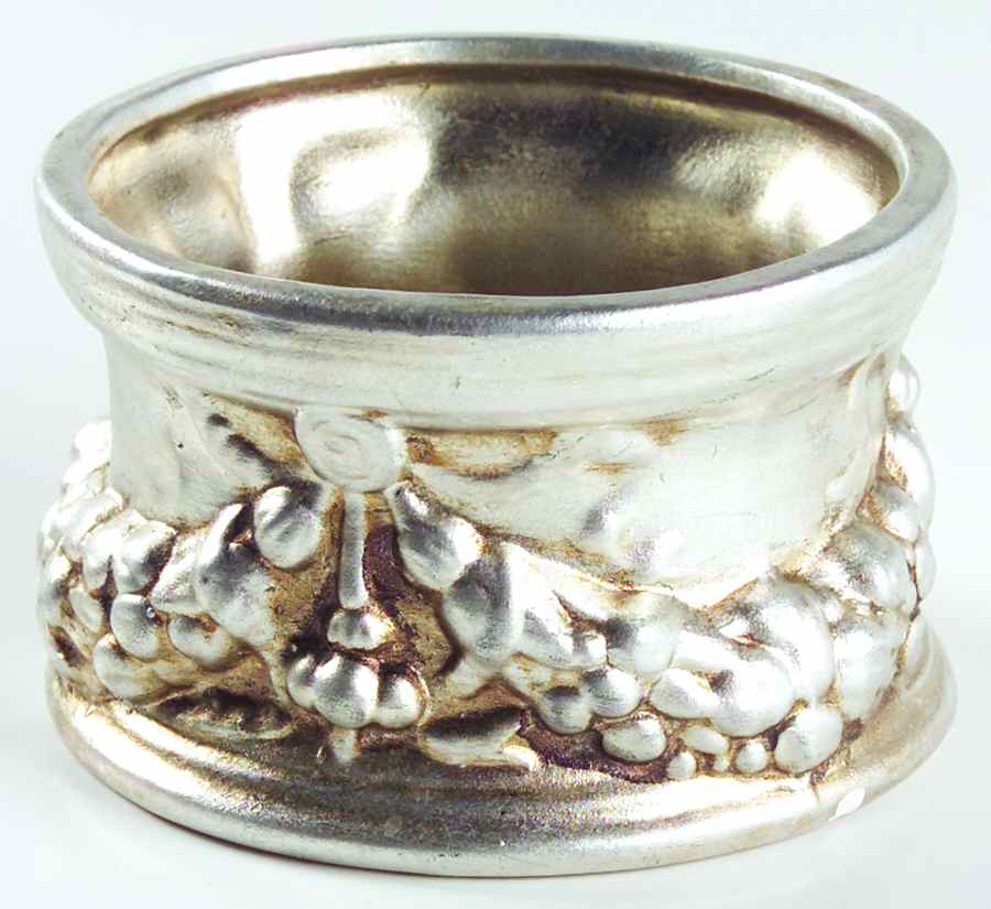 Florentine Silver 4" Round Box No Lid by Vietri (Italy)-1