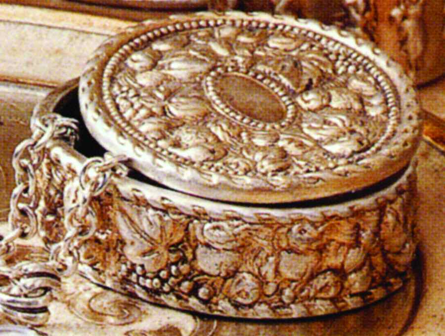 Florentine Silver 3" Round Box & Lid by Vietri (Italy)-1
