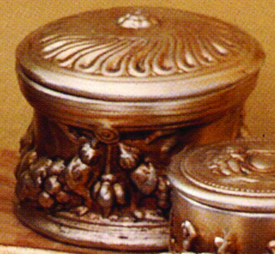 Florentine Silver 4" Round Box & Lid by Vietri (Italy)-1