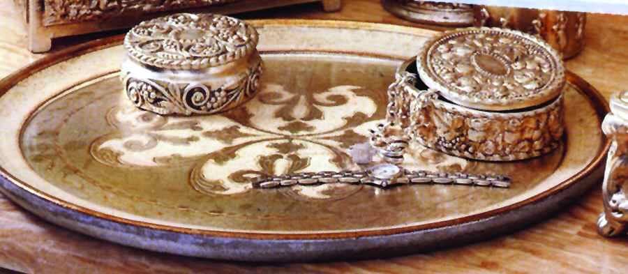 Florentine Silver 16" Oval Tray by Vietri (Italy)-1