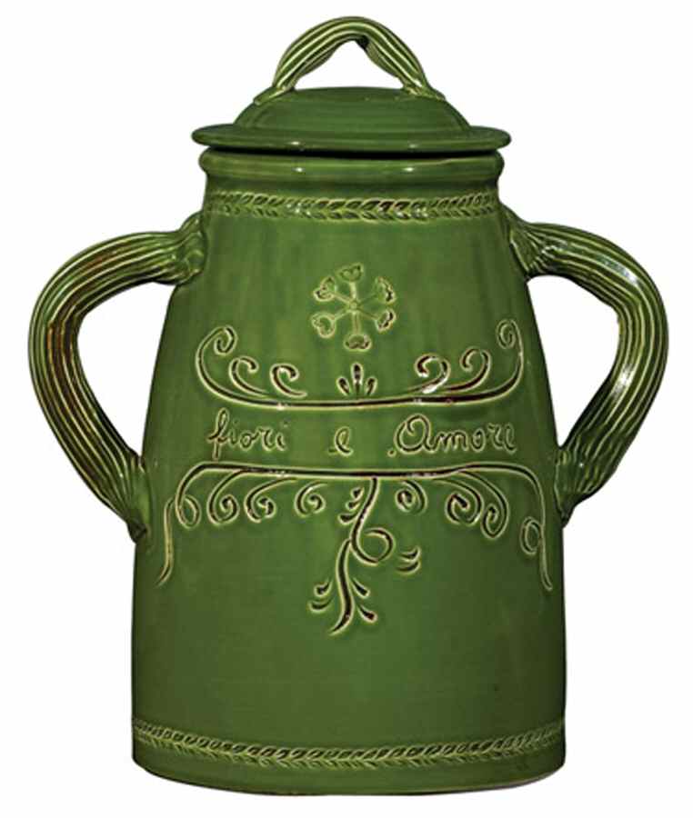Tuscan Garden Medium Canister & Lid by Vietri (Italy)-1