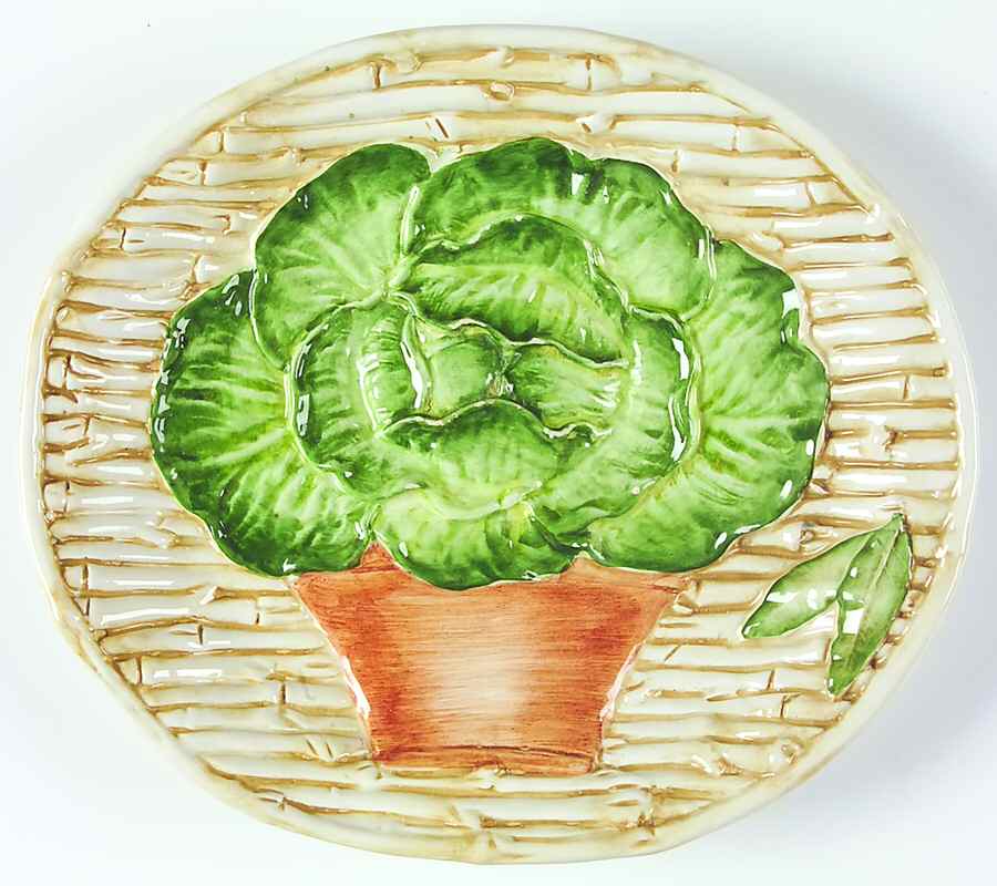 Bamboo With Vegetable Salad Plate by Vietri (Italy)-1