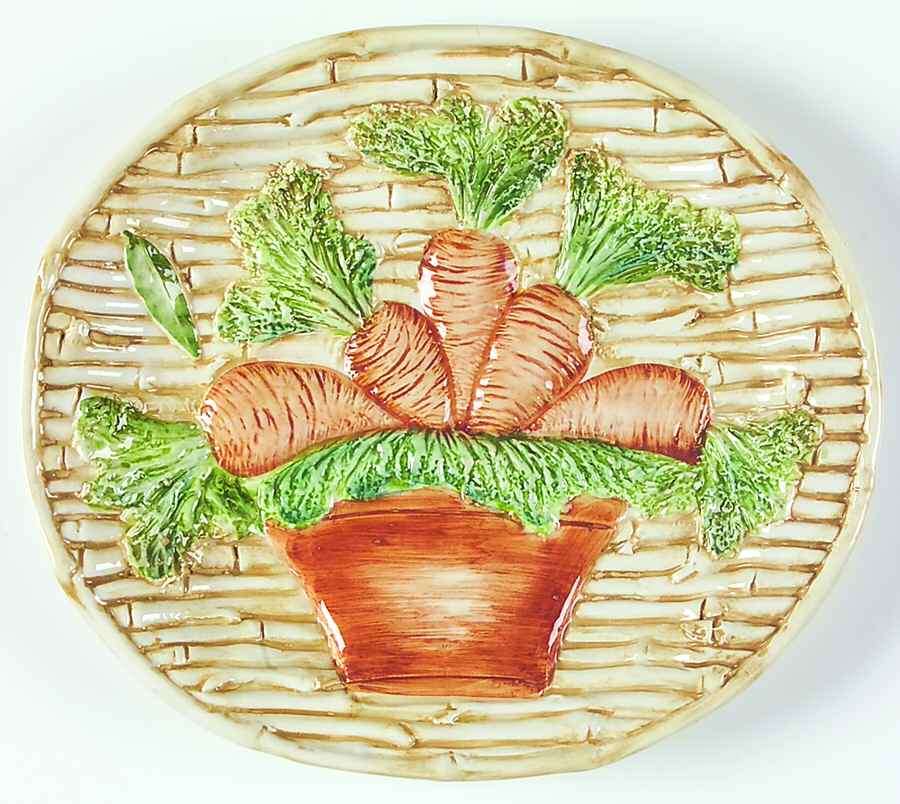 Bamboo With Vegetable Salad Plate by Vietri (Italy)-1