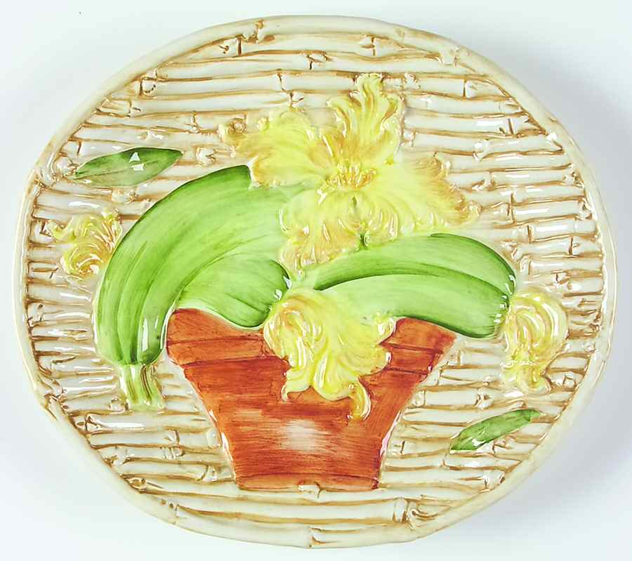 Bamboo With Vegetable Salad Plate by Vietri (Italy)-1