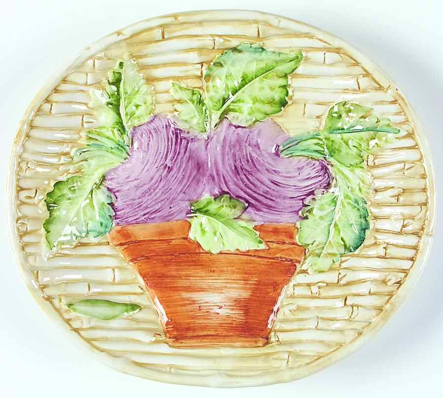 Bamboo With Vegetable Salad Plate by Vietri (Italy)-1