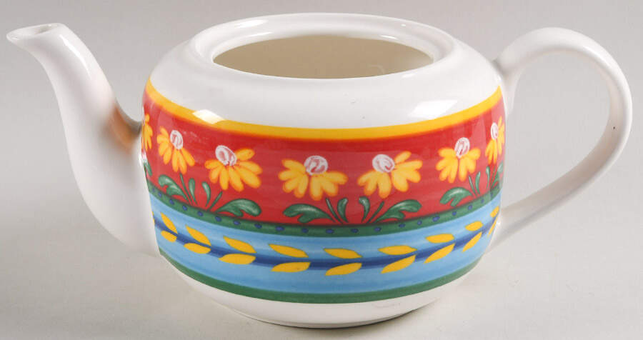 Yellow Flowers Teapot No Lid by Vista Alegre-1