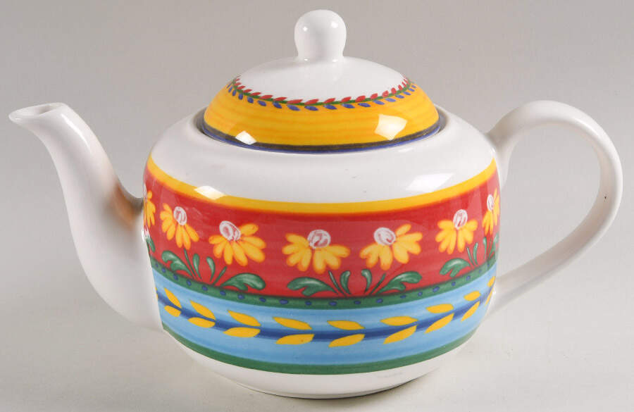 Yellow Flowers Teapot & Lid by Vista Alegre-1