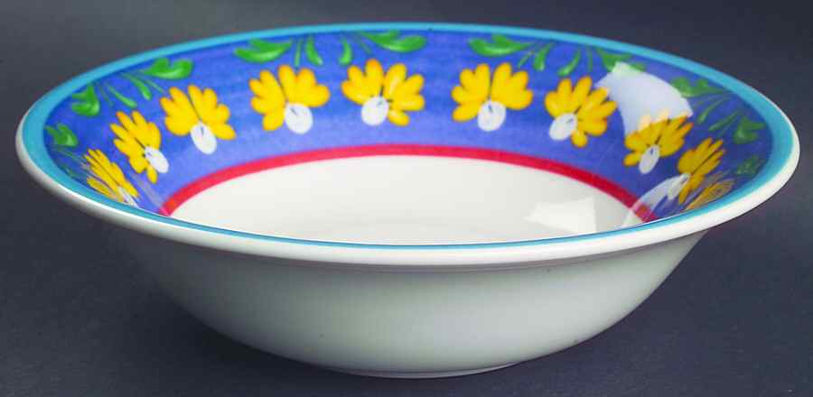 Yellow Flowers Soup/Cereal Bowl by Vista Alegre-1