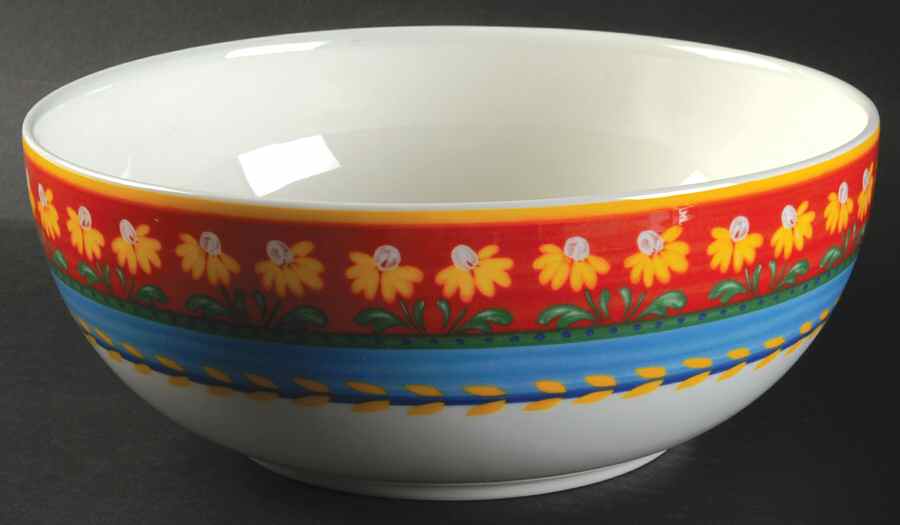 Yellow Flowers 10" Large Salad Serving Bowl by Vista Alegre-1