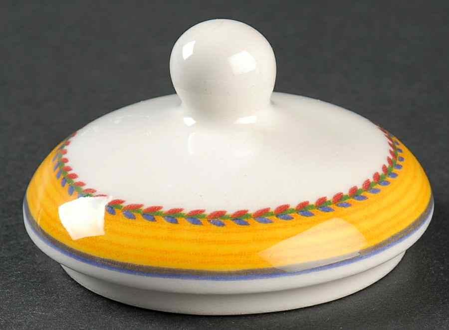 Yellow Flowers Lid for Sugar Bowl by Vista Alegre-1