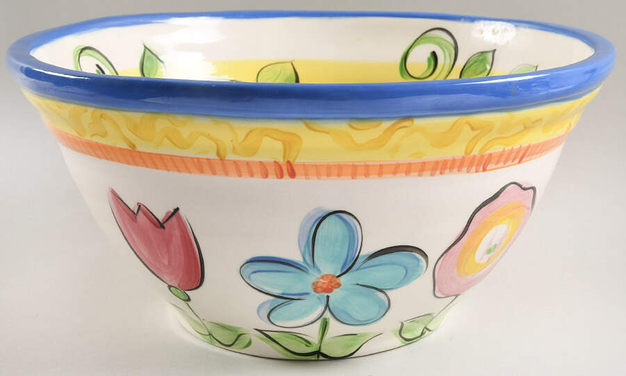 Bloomin' Blossoms 13" Large Salad Serving Bowl by Vicki Carroll Studio-1