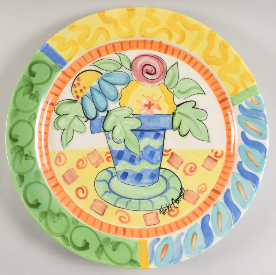Bloomin' Blossoms 15" Chop Plate (Round Platter) by Vicki Carroll Studio-1