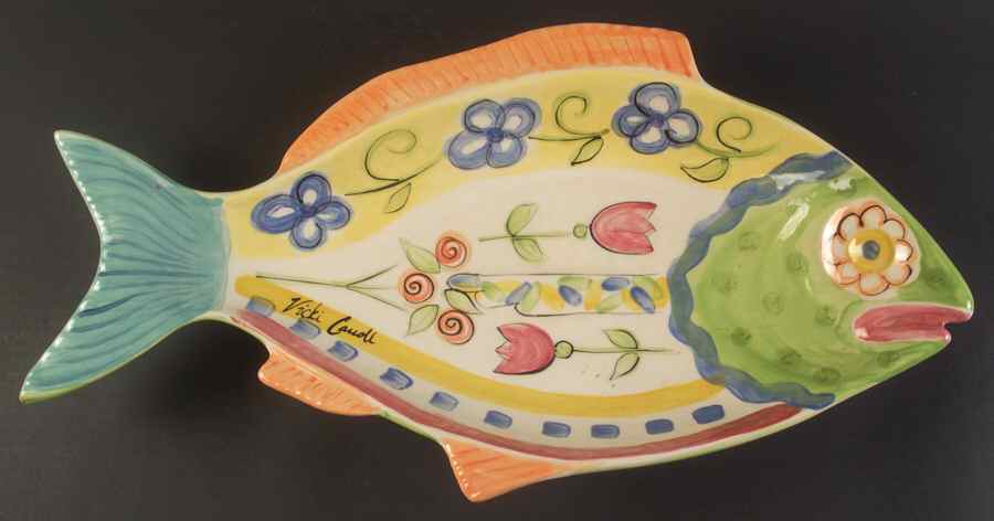 Bloomin' Blossoms 21" Fish Platter by Vicki Carroll Studio-1