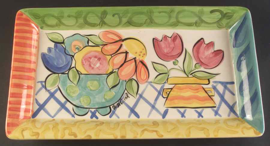 Bloomin' Blossoms 20" Rectangular Serving Platter by Vicki Carroll Studio-1