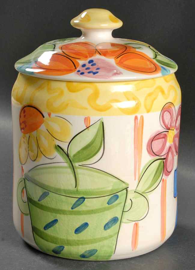 Bloomin' Blossoms Large Canister & Lid by Vicki Carroll Studio-1