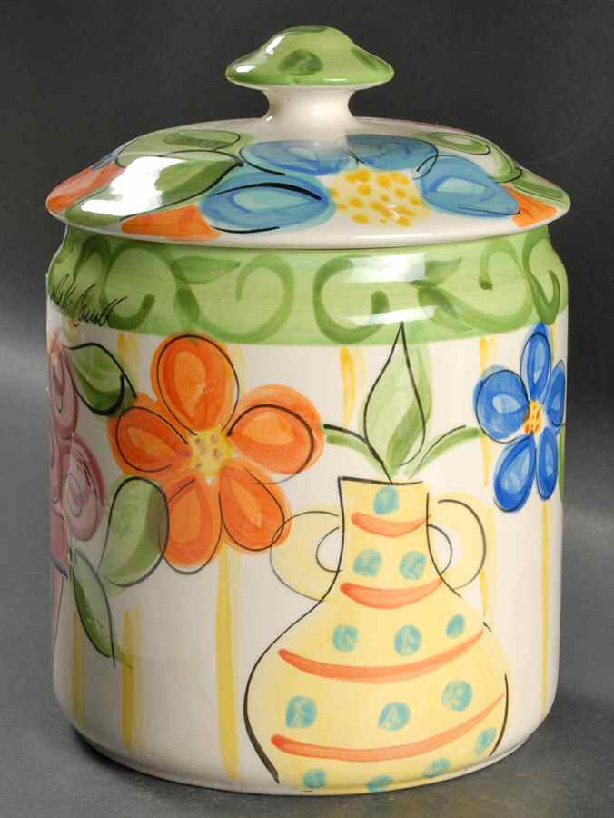 Bloomin' Blossoms Extra Large Canister & Lid by Vicki Carroll Studio-1