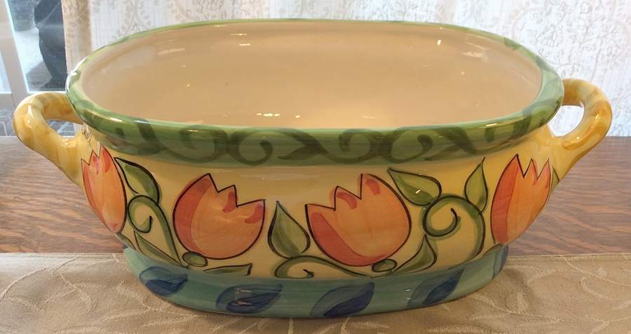 Bloomin' Blossoms Footed Centerpiece by Vicki Carroll Studio-1