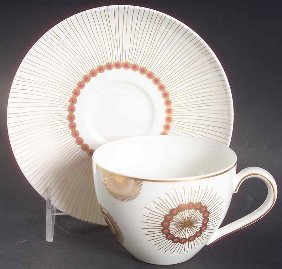 Golden Garden Pearls Flat Cup & Saucer Set by Villeroy & Boch-1