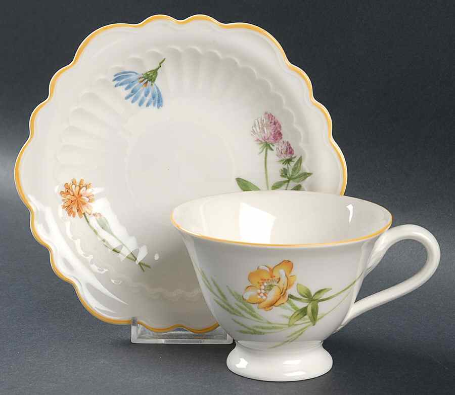 My Garden Footed  Cup & Bread & Butter Plate/Saucer Set by Villeroy & Boch-1