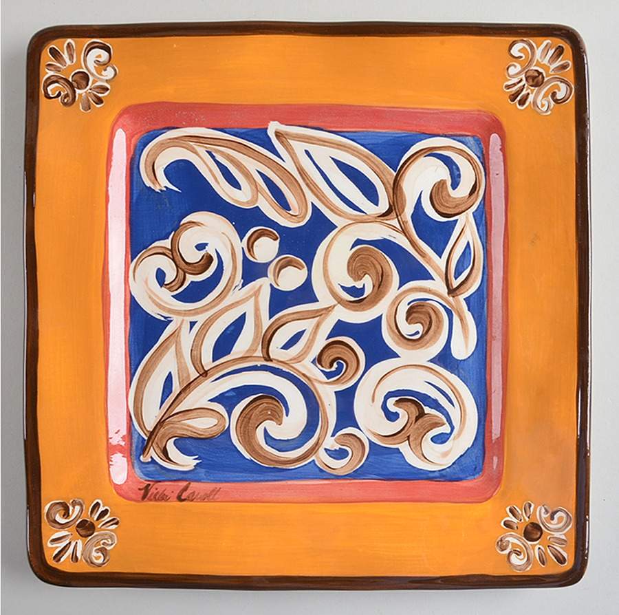 Sil Vous Plait Square Dinner Plate by Vicki Carroll Studio-1