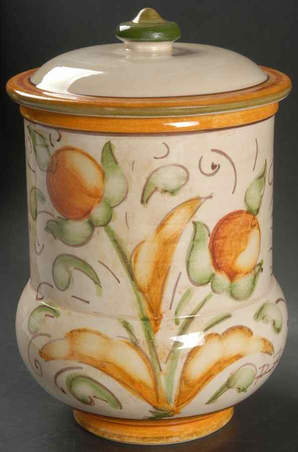 Affresco Large Canister & Lid by Vietri (Italy)-1