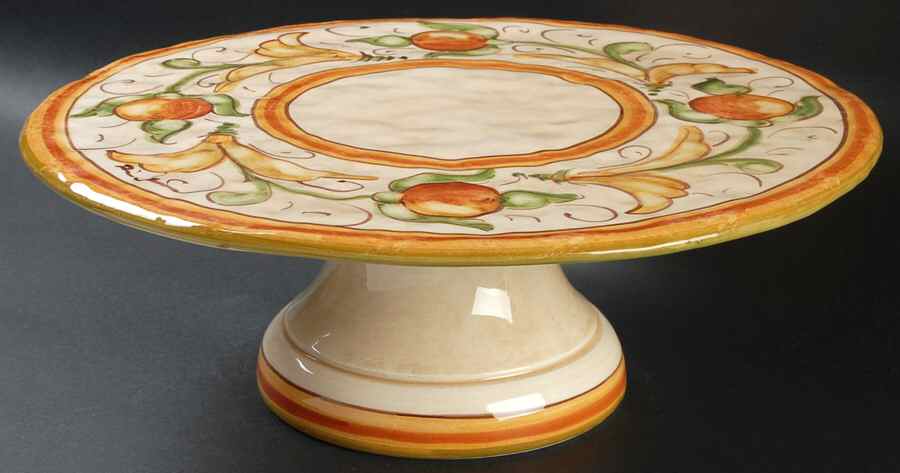 Affresco 13" Diameter Pedestal Cake Stand by Vietri (Italy)-1