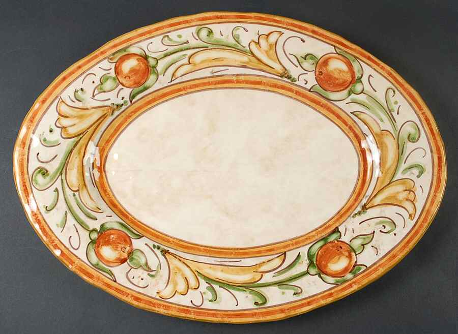 Affresco 18" Oval Serving Platter by Vietri (Italy)-1