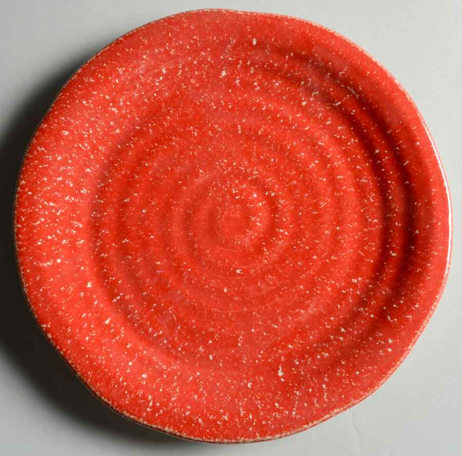 Sorrento Red Salad Plate by Vietri (Italy)-1