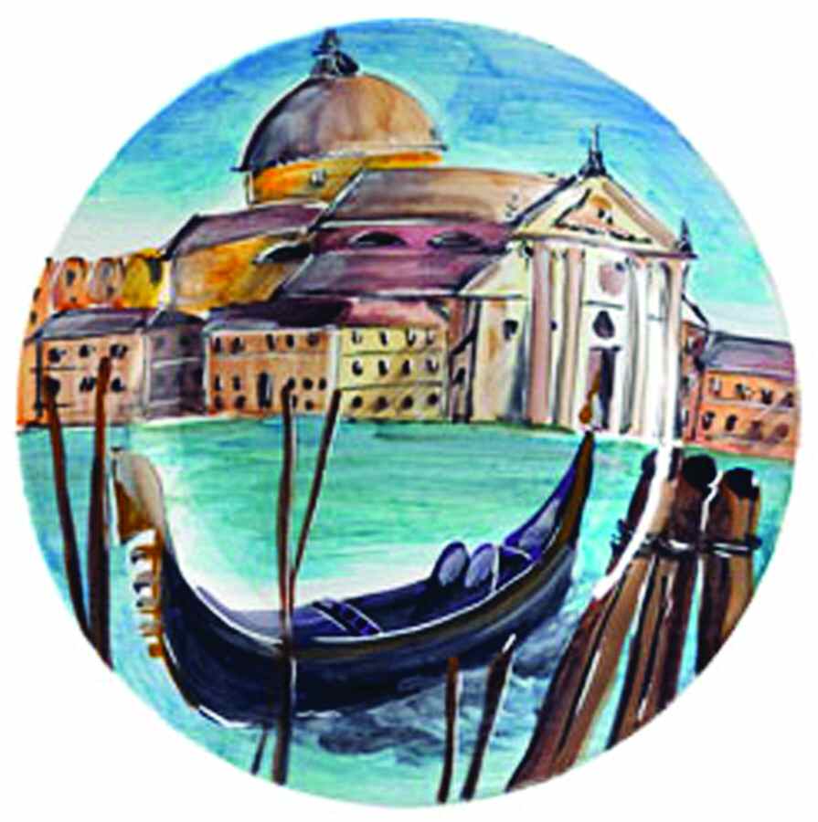 Tour of Italy 13" Chop Plate (Round Platter) by Vietri (Italy)-1