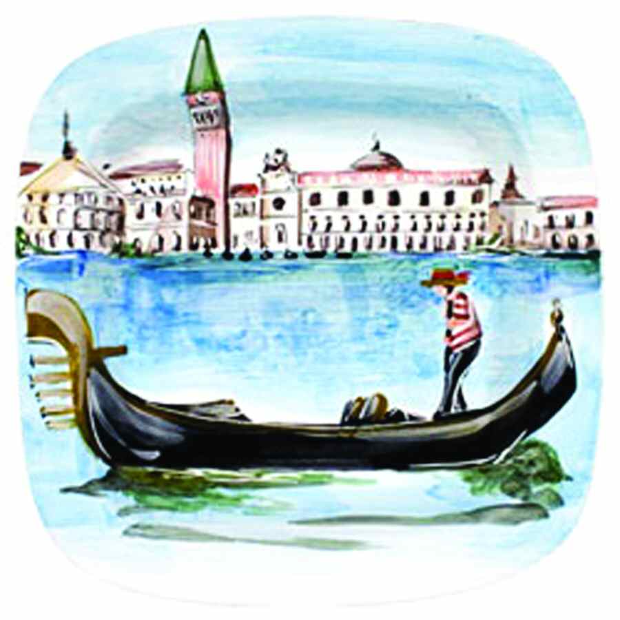 Tour of Italy 15" Square Serving Platter by Vietri (Italy)-1
