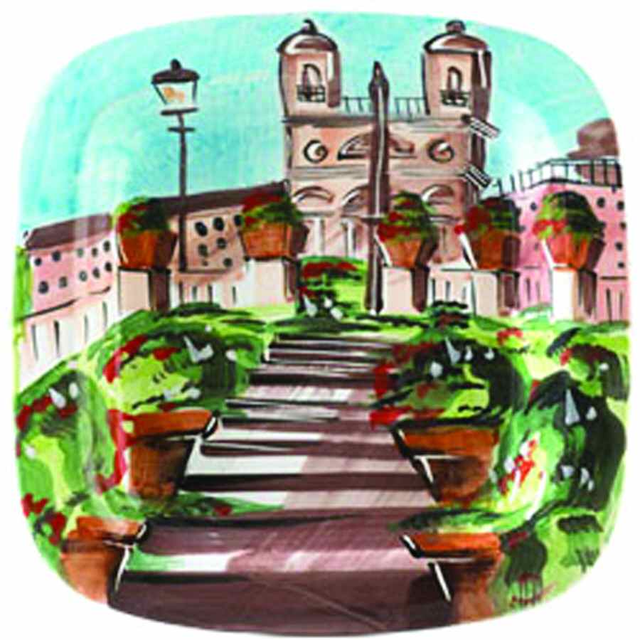 Tour of Italy 15" Square Serving Platter by Vietri (Italy)-1