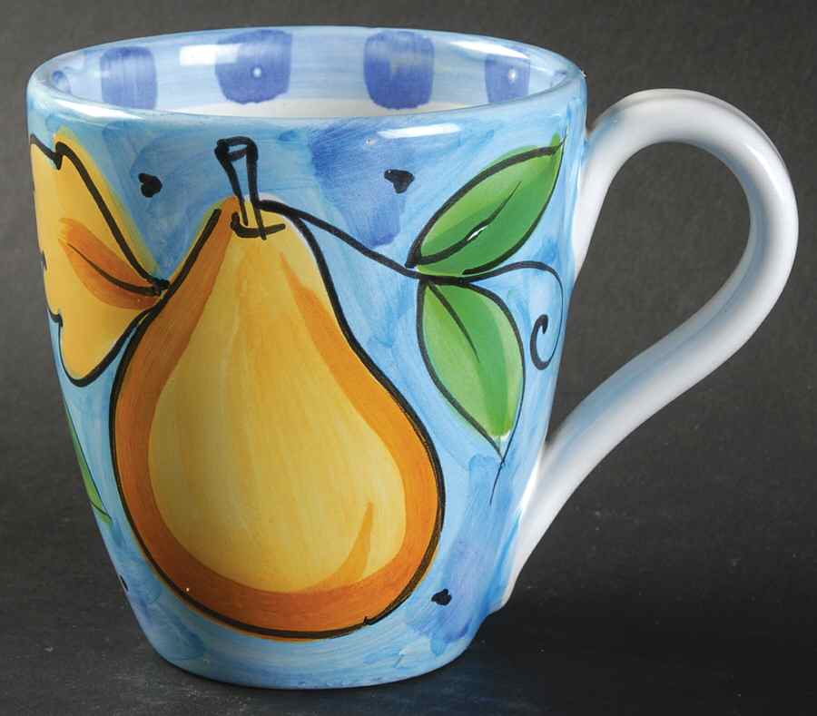 Rabbit in the Orchard Mug by Vietri (Italy)-1