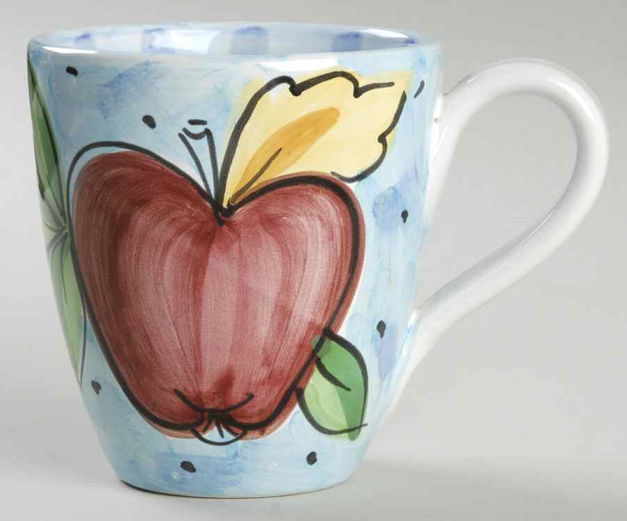 Rabbit in the Orchard Mug by Vietri (Italy)-1
