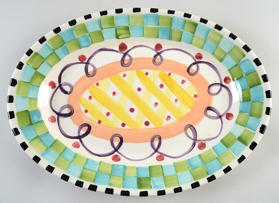 Razzle Dazzle 15" Oval Serving Platter by Vicki Carroll Studio-1