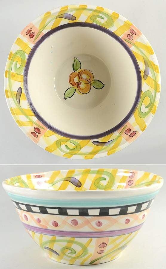 Razzle Dazzle 13" Large Salad Serving Bowl by Vicki Carroll Studio-1