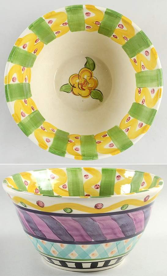 Razzle Dazzle 12" Large Salad Serving Bowl by Vicki Carroll Studio-1