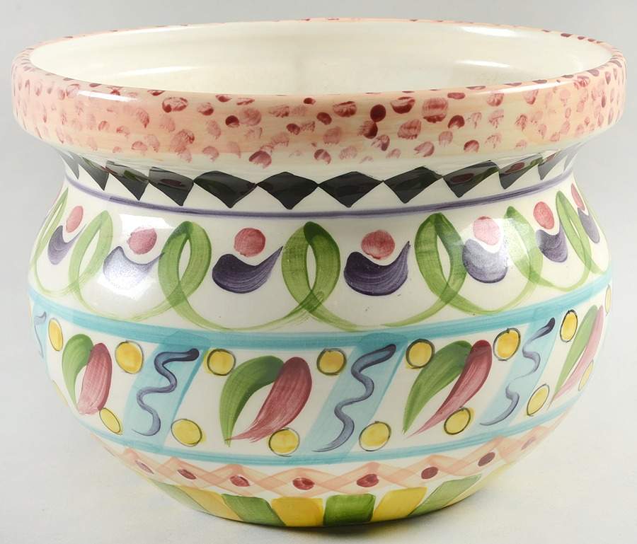Razzle Dazzle Large Round Planter by Vicki Carroll Studio-1