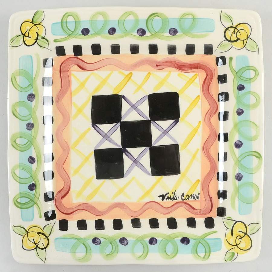 Razzle Dazzle Square Dinner Plate by Vicki Carroll Studio-1