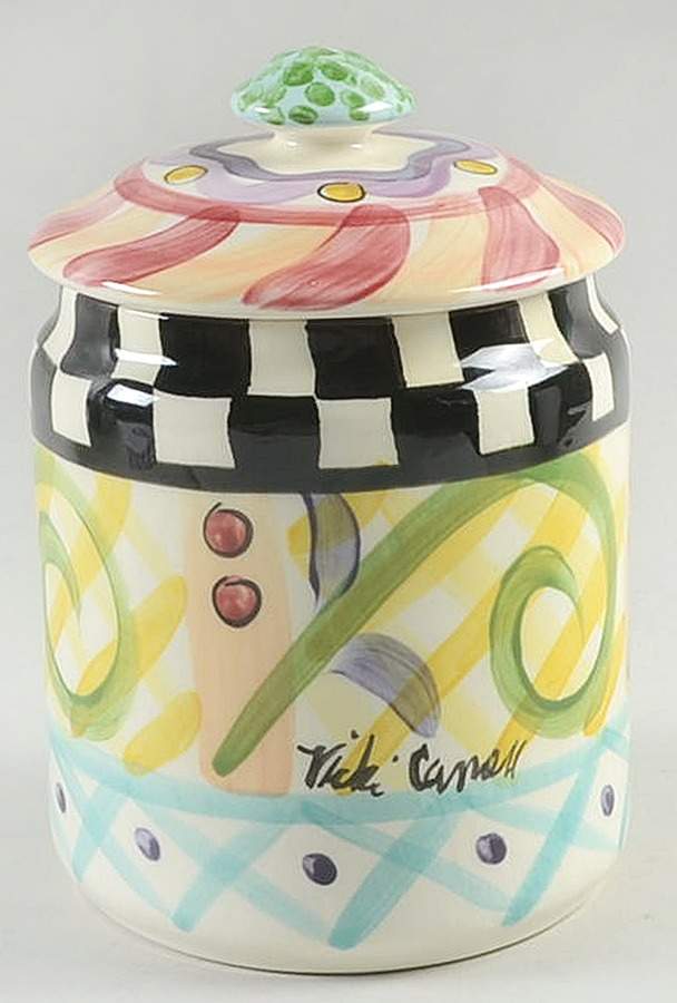 Razzle Dazzle Small Canister & Lid by Vicki Carroll Studio-1