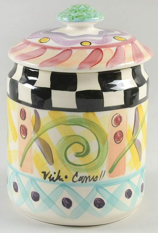Razzle Dazzle Medium Canister & Lid by Vicki Carroll Studio-1