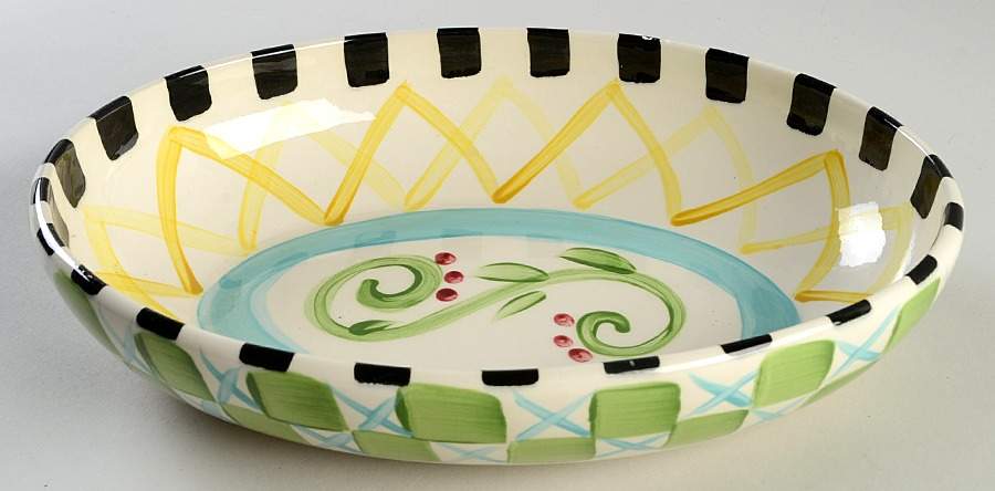 Razzle Dazzle 10" Oval Vegetable Bowl by Vicki Carroll Studio-1