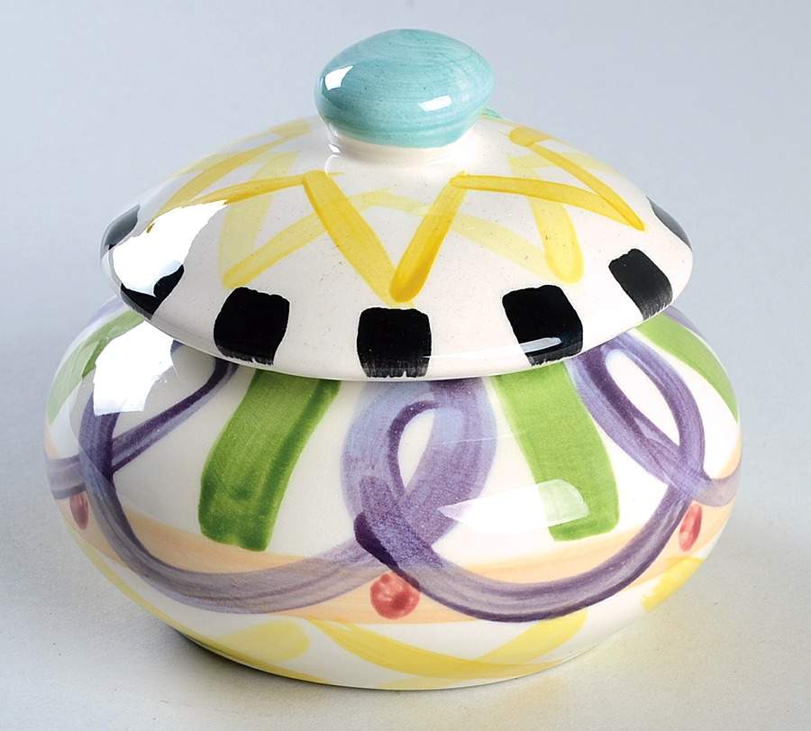 Razzle Dazzle Sugar Bowl & Lid by Vicki Carroll Studio-1