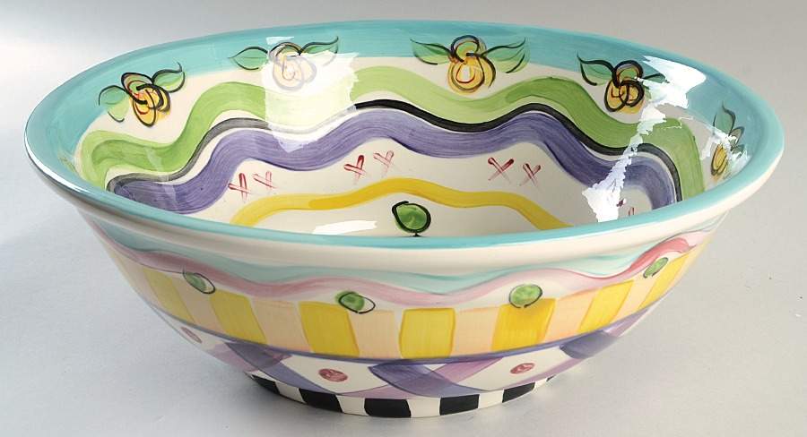 Razzle Dazzle 15" Large Salad Serving Bowl by Vicki Carroll Studio-1