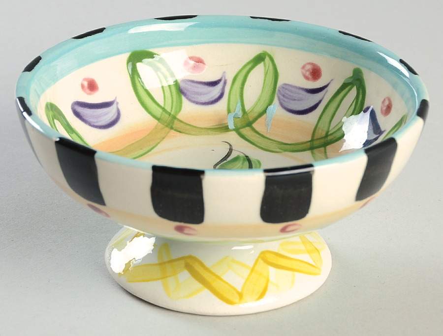 Razzle Dazzle Footed Dessert Bowl by Vicki Carroll Studio-1